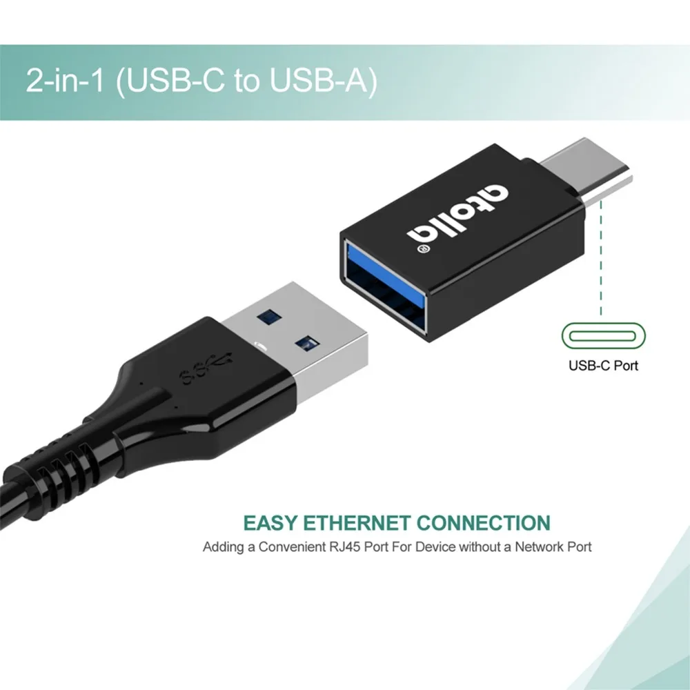 Atolla USB 3 0 концентратор Ethernet с C сетевой адаптер порта сплиттер гигабит для Macbook Mac