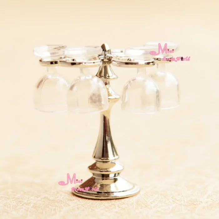 Кукольный домик Миниатюрный металлический серебро Подвесная подставка для