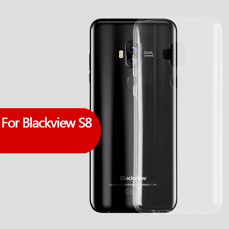 Роскошные противоударный Прозрачный чехол для телефона Blackview S8 Случаи ТПУ