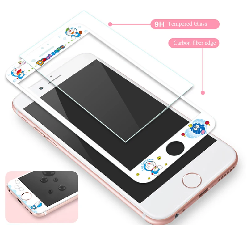 Alabasta 9 H жесткий мультяшный протектор экрана закаленное стекло для iPhone 7 8 plu мягкая