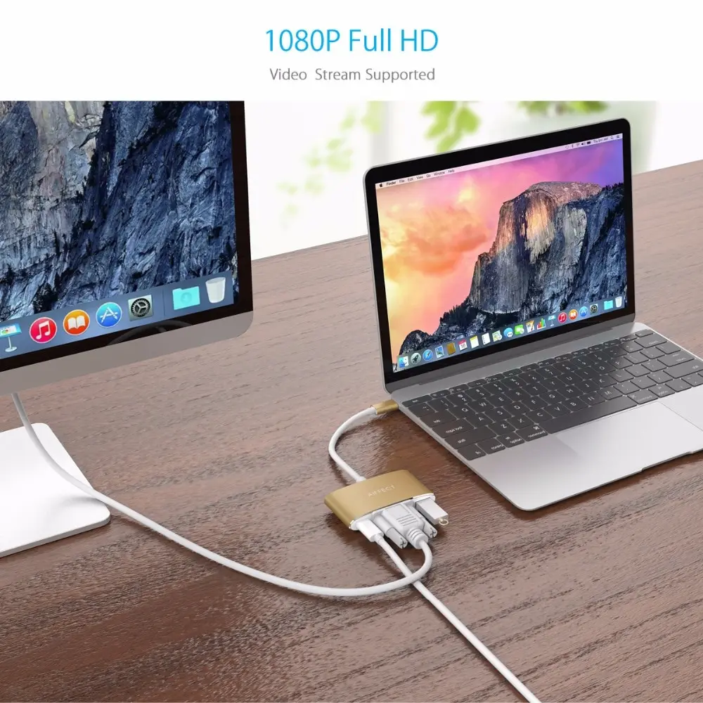 Адаптер AIFFECT Type C VGA зарядный порт USB3.1 3 в 1 концентратор для Pro телефона Macbook
