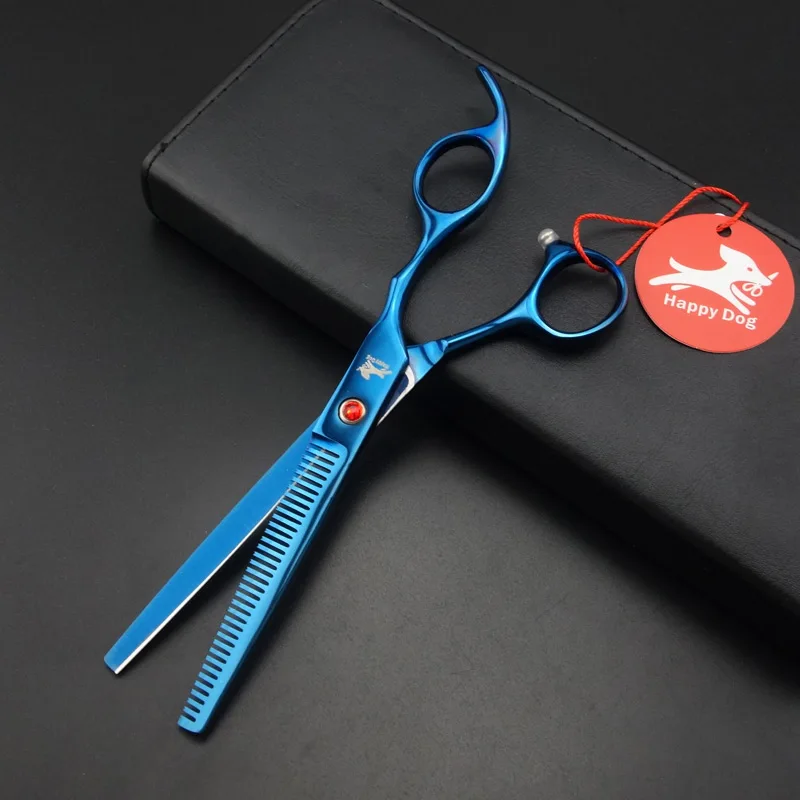 7 дюймов Профессиональные ПЭТ Уход за лошадьми ножницы прямые и филировочные &amp