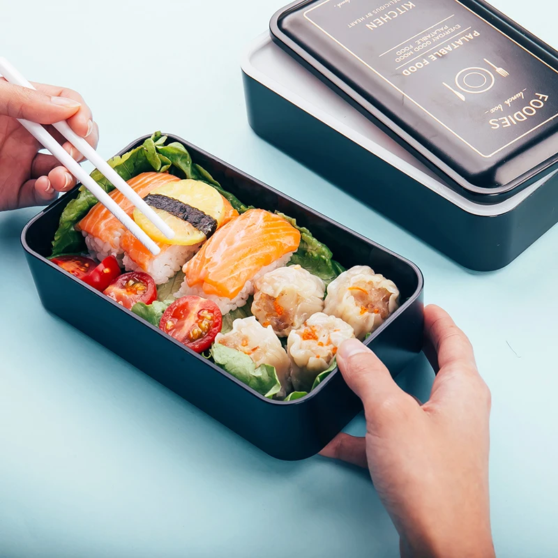 1200ml Lunch box double-layer Portable Bento Eco-friendly Food container with compartments Leakproof Microwavable | Дом и сад