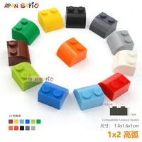 20pcslot diy blocks building bricks radian 1x2 educational assemblage construction toys for children size compatible with brand