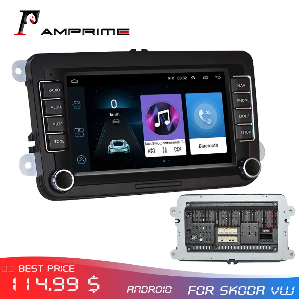 AMPrime 2 Din Android 7 дюймовый автомобильный мультимедийный плеер WI FI gps навигация