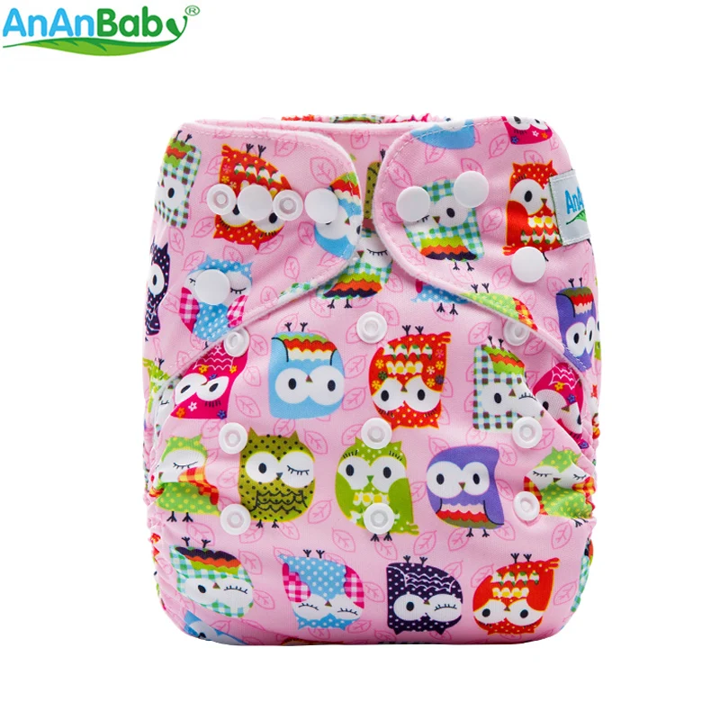 AnAnBaby новые принты многоразовые карманные подгузники, моющиеся детские подгузники с карманами, эко Ткань подгузник для 3-13 кг W серии