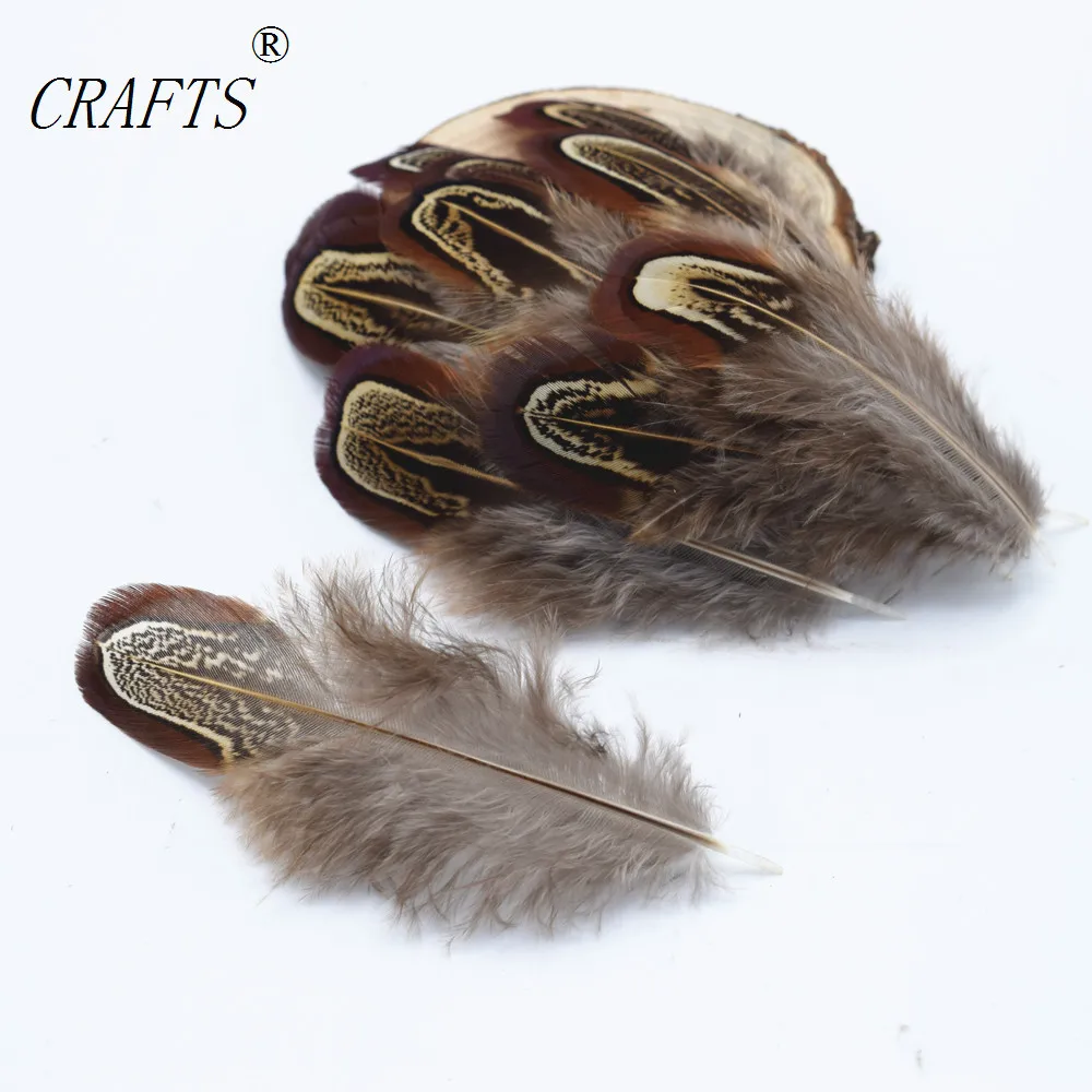 natural 5-8cm 20 шт./лот качество натурального фазана перо DIY Ювелирный колокол платье для танцев украшения - Цвет: natural 5-8cm