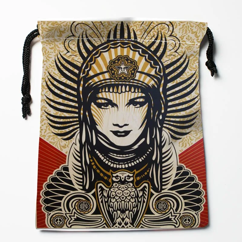 Новое поступление сумки на шнурке Shepard Fairey с принтом заказ для хранения размер 18x22