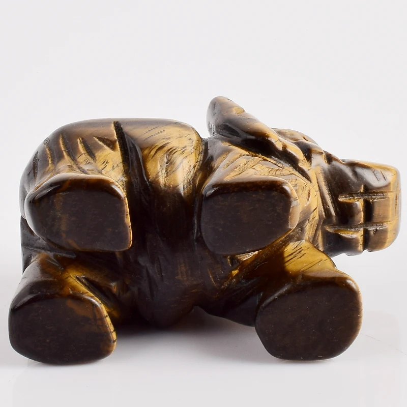 2 Дюймовая искусственная резная природная камень тигровый глаз слон мини статуя