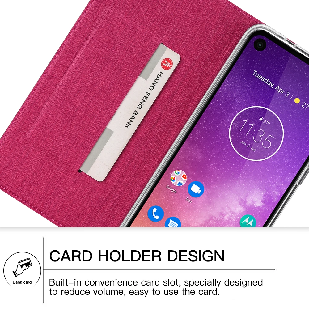 Винтажный тканевый чехол-книжка для Motorola Moto One Vision, кошелек с отделением для карт, магнитный чехол-книжка для Motorola Moto One Vision