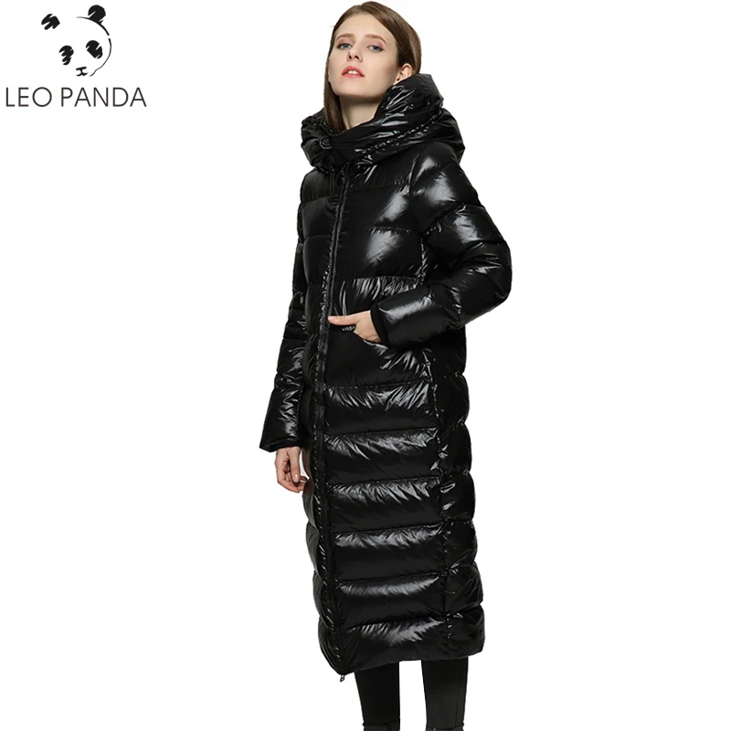 Женский модный длинный пуховик большого размера Высококачественная зимняя