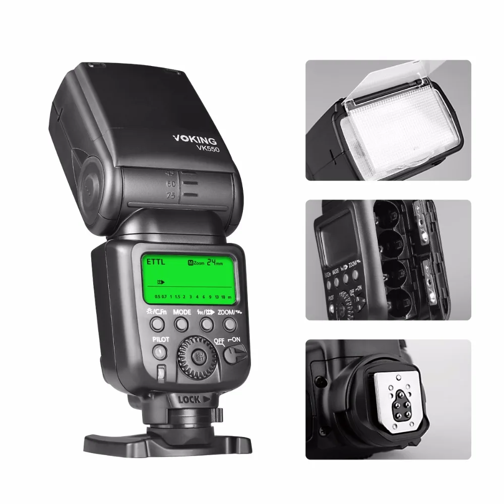 Вспышка Voking VK550 ETTL Slave Mode ручная вспышка с дисплеем для Canon EOS Rebel 5DS 5DSR 5S Mark IV 5D III 6D