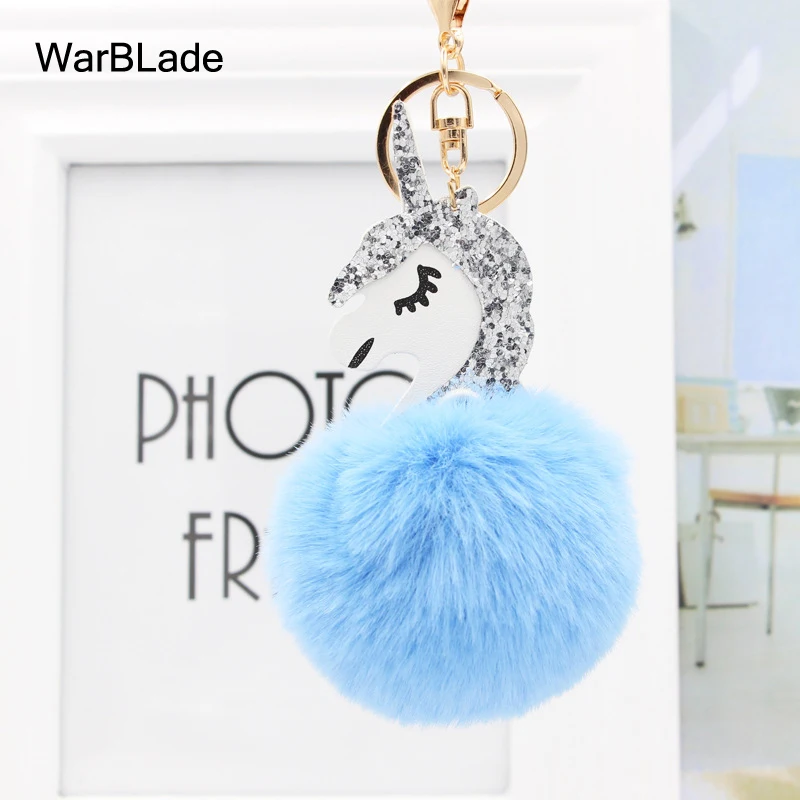 Брелок WarBLade с помпоном в виде единорога красочная фотовспышка пушистый брелок