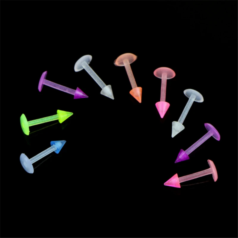10 шт./лот модное разноцветное светящееся кольцо для губ пирсинг женщин и мужчин