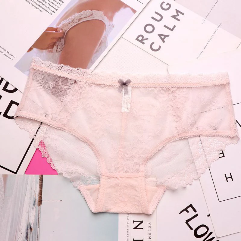 pink SP& CITY, Европейский стиль, средняя талия, кружевные трусики, стринги для секса, женское сексуальное прозрачное цельное бесшовное нижнее белье - Цвет: pink