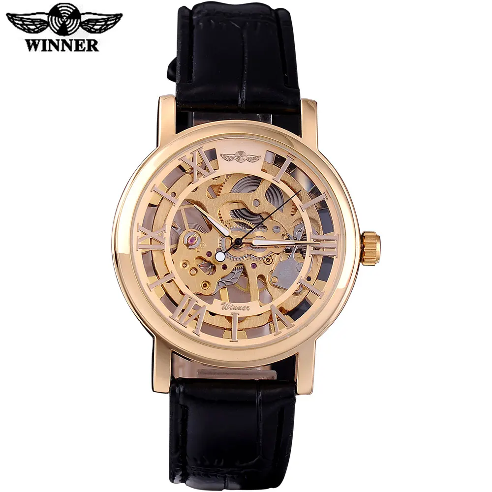 Бренд WINNER модные повседневные мужские механические часы автоматические с