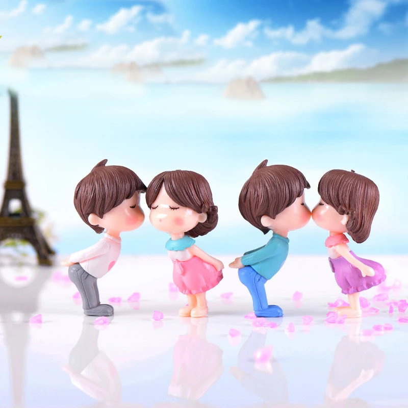 2 шт./пара маленькие влюбленные поцелуй ПВХ мох для поделок микро мир бонсай сад