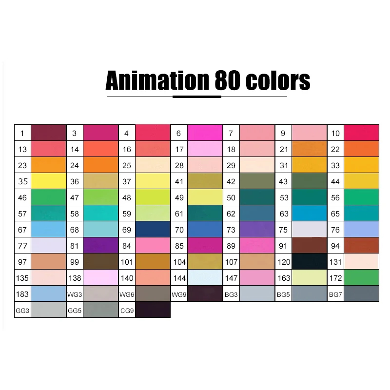 80 Animation set TOUCHNEW 30/40/80/168 художественные маркеры на спиртовой основе, двойной наконечник для рисования манги, аниме, скетчей, дизайна - Цвет: 80 Animation set