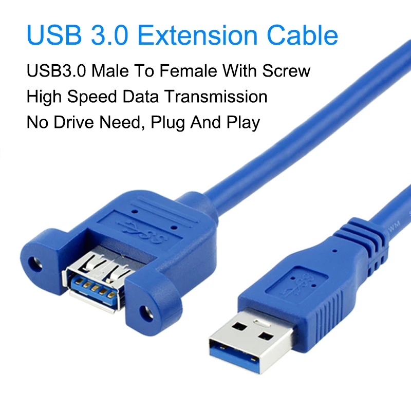EGRINCY USB3.0 кабель-удлинитель USB 3,0 кабель для синхронизации данных с винтовым креплением на панель для настольный компьютер, принтер, жесткий диск