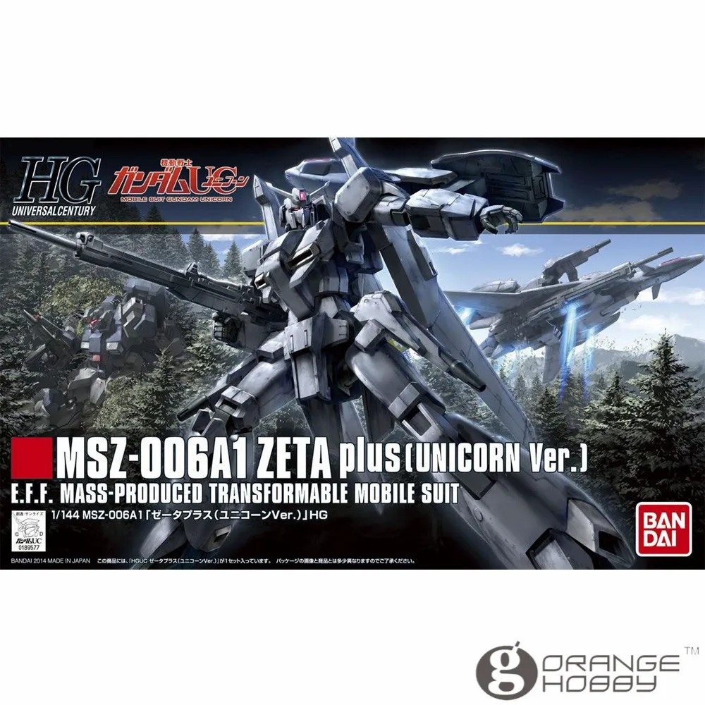 OHS Bandai HGUC 182 1/144 MSZ-006A1 Zeta Plus Единорог Ver мобильный костюм Сборная модель комплекты