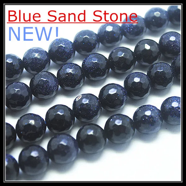 

faceted ball shape nature blue sand stone beads accesories for charms bracelet making size 4mm 6mm 8mm 10mm 12mm