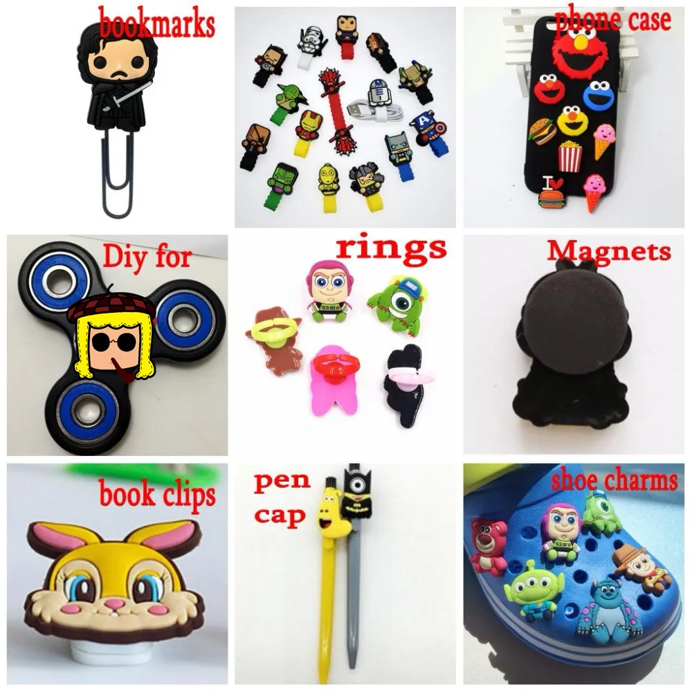 10Pcs Super mario princess cartoon silicone Accessories Flat back DIY Gadgets craft Shoe charms phone case magnets best gift | Украшения и