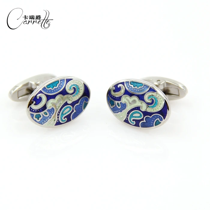 

Copper Cufflilnks, Romance ROYAL BLUE and Green Oval Cufflinks, Free Shipping