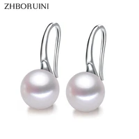 zhboruini 2019 fashion pearl earrings natural freshwater pearl spoon earrings 925 sterling silver jewelry for women girl gift