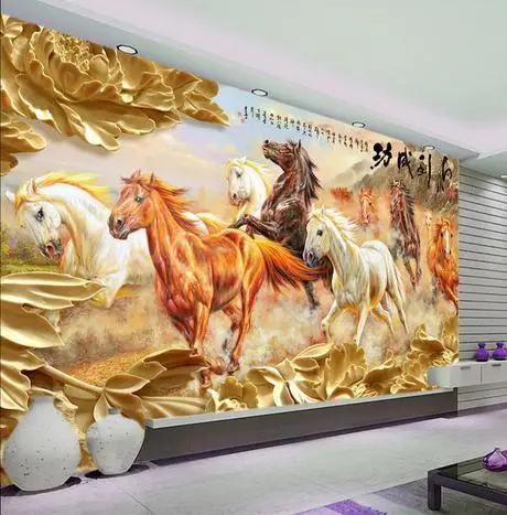 Пользовательские фото обои 3d настенные фрески из массива дерева пион успех