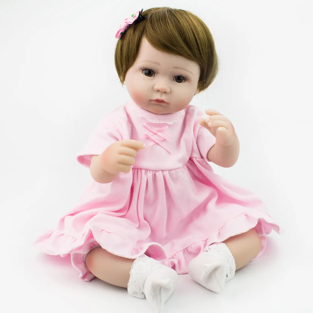 Кукла NPKDOLL 40 см силиконовая Reborn с силиконовыми наконечниками ткань живое тело
