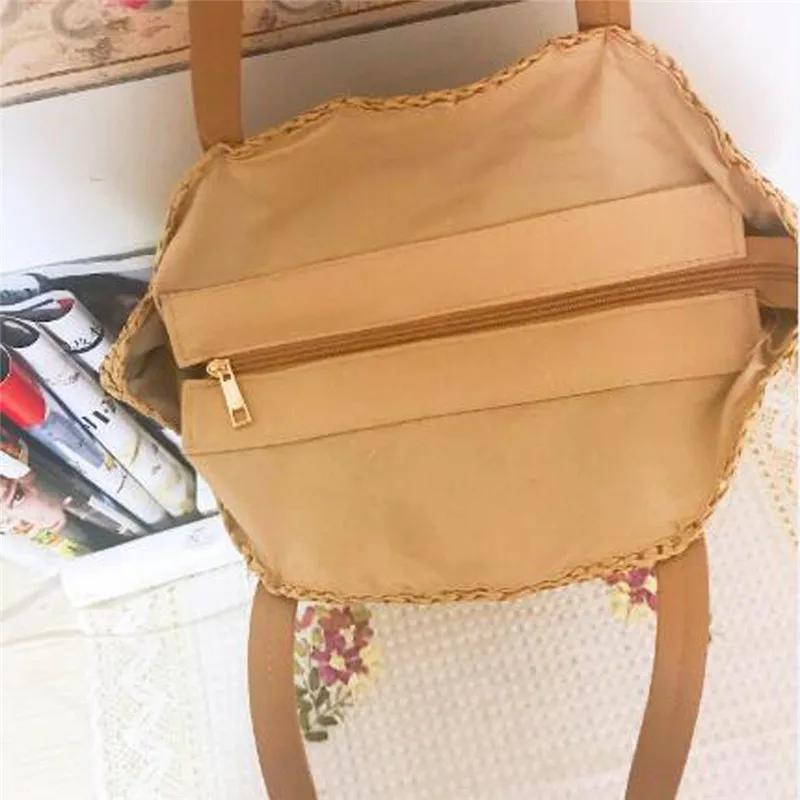 Casual Rattan Women Big Capacity Shoulder Bags Circle Straw Handmade Handbags Summer Lady Round Bohemian Beach Travel Totes #40 | Багаж и