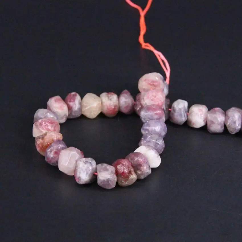 15.5 &quot/strand натуральный розовый турмалин граненый Rondelle прокладки свободные Бусины