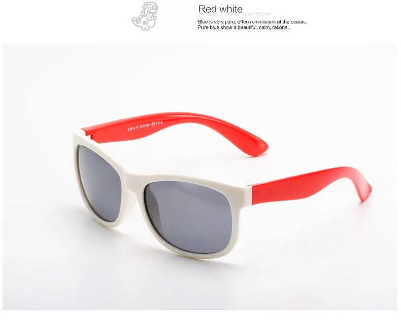 White Red Ralferty детские очки Детские поляризованные детские защитные очки с цветным покрытием Поляризованные солнцезащитные очки модные TR90 Оттенки Óculos 814 - Цвет линз: White Red