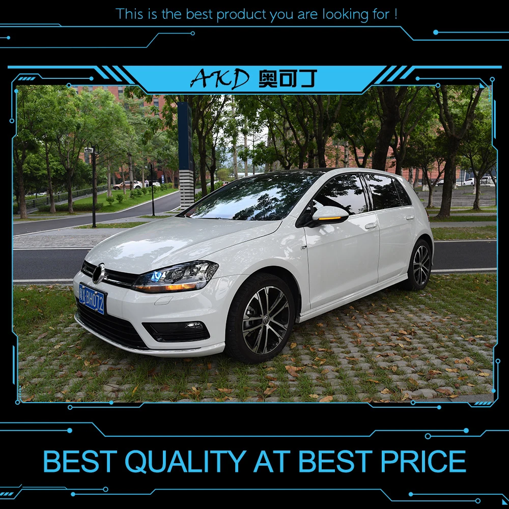 AKD Тюнинг автомобилей зеркало заднего вида светильник для Golf 7 Golf 7,5 MK 7 2013- Touran динамический сигнальный светильник плавающий Поворотный Светильник
