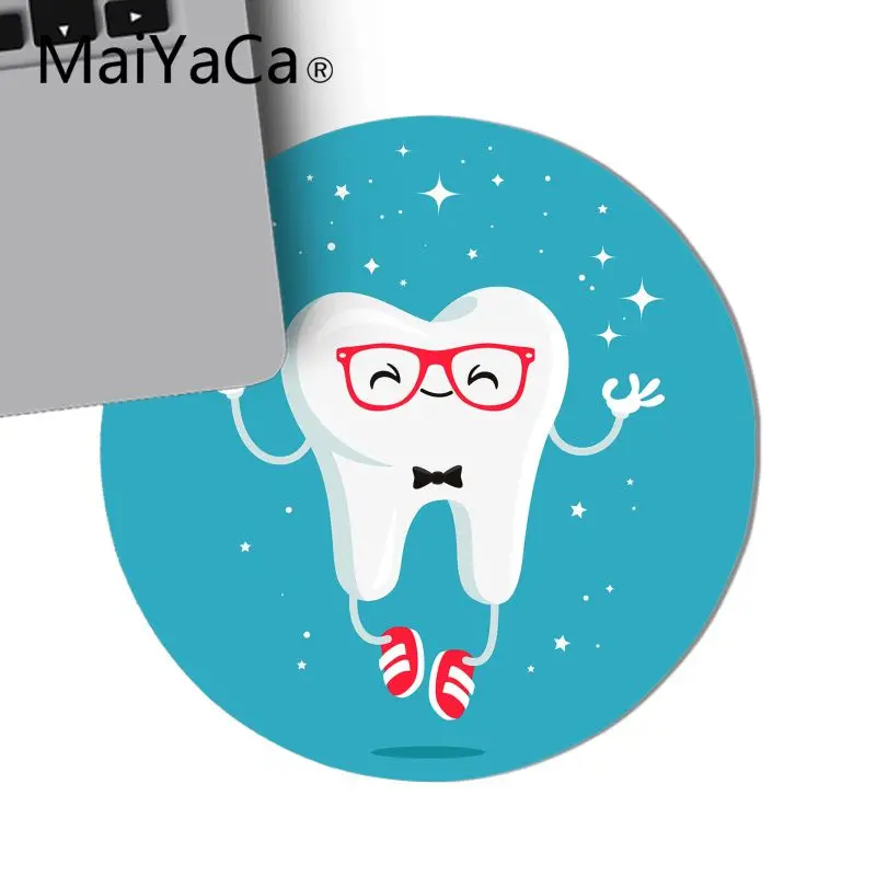 Maiyaca милые мультяшные белые зубы офисные мыши для геймеров мягкий круглый коврик