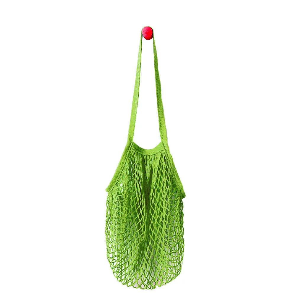 Reusable Fruit String Grocery Shopper Cotton Tote Mesh Woven Net Shoulder Bag Vegetable Drawstring 64P | Дом и сад