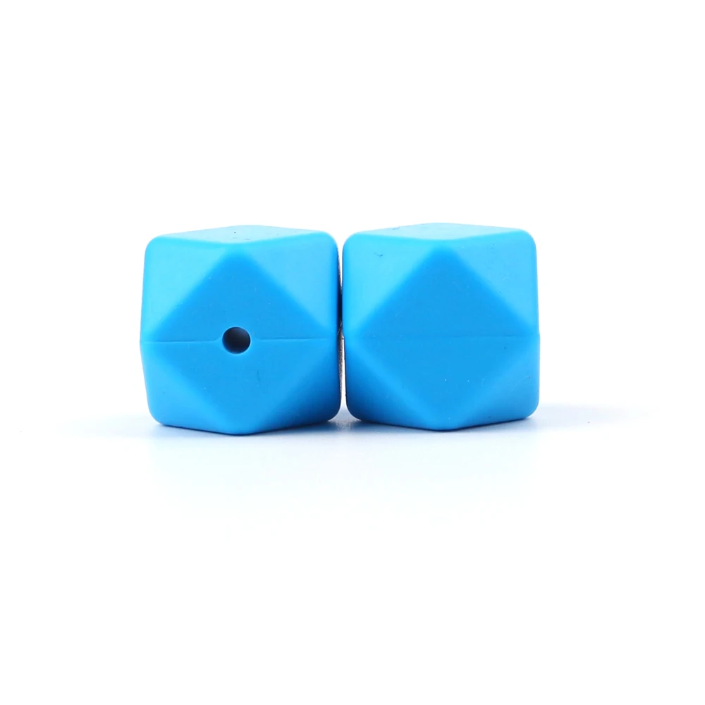 KAT039-7 BOBO. BOX 10 шт. шестигранные силиконовые бусины 14 мм пищевого качества Детские Прорезыватели без бисфенола DIY ожерелье цепочка для зубов Уход за зубами подарок - Цвет: KAT039-7
