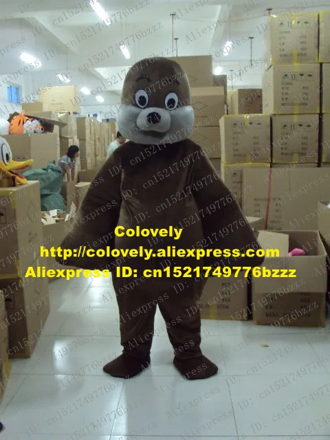 Забавный костюм талисман коричневого морского льва Mascotte Морская собака морская