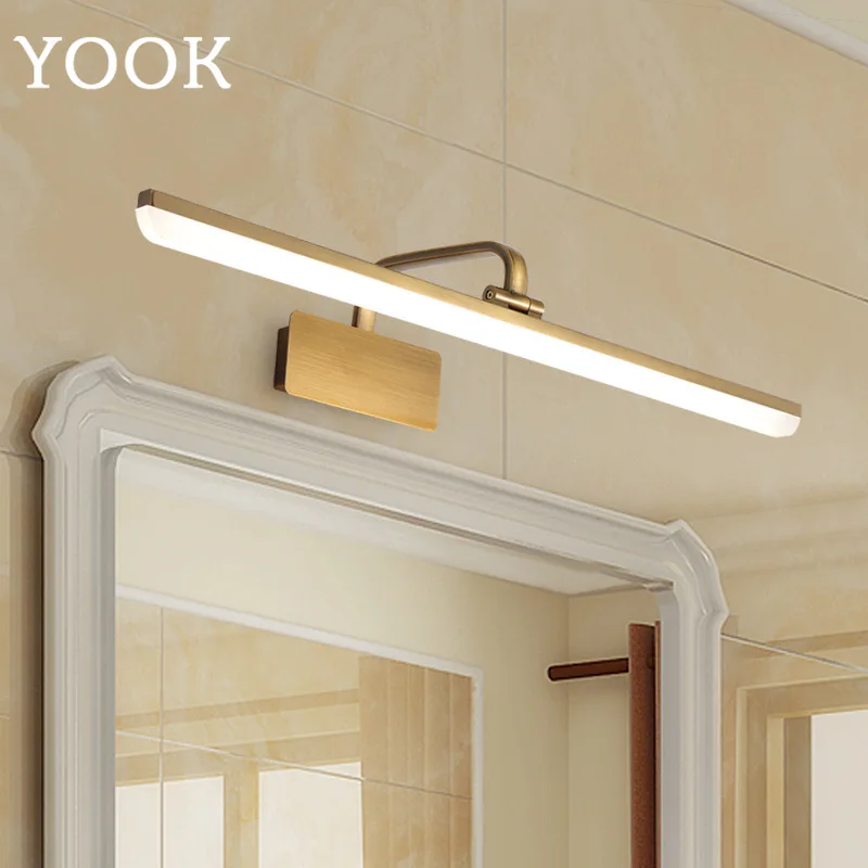 YOOK 68cmX23cm Ретро светодиодная настенная лампа для ванной комнаты зеркальный шкаф
