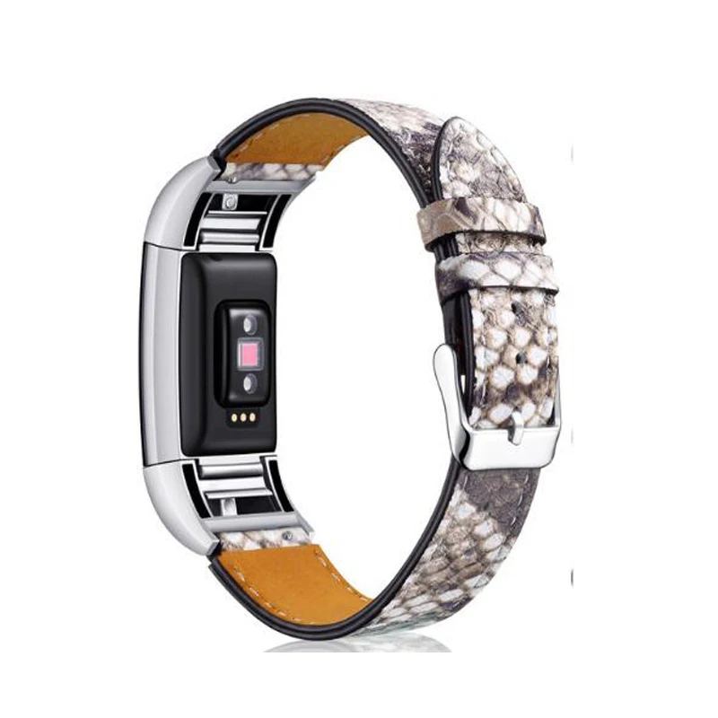 Serpentine lines Ремешок из натуральной кожи для браслета fitbit Charge 2 браслет кожаный сменный браслет наручных часов браслет на запястье correa для fitbit charge2 - Цвет ремешка: Serpentine lines