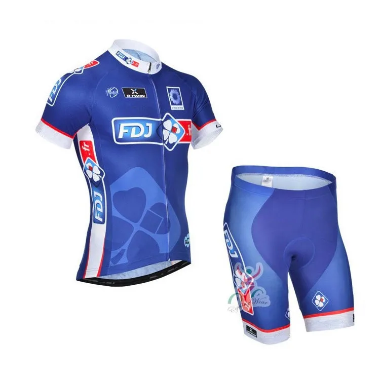 2015 Pro team fdj cycling jersey bicycle clothing/ropa ciclismo short sleeve bicicleta bike with bib pants | Спорт и развлечения