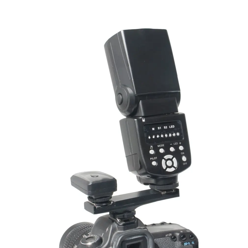 Двойной Горячий башмак Вспышка Speedlite кронштейн сплиттер WS-2N для Canon 7DII 70D 5DIII Nikon D7100 D7200 DSLR камеры видеокамеры