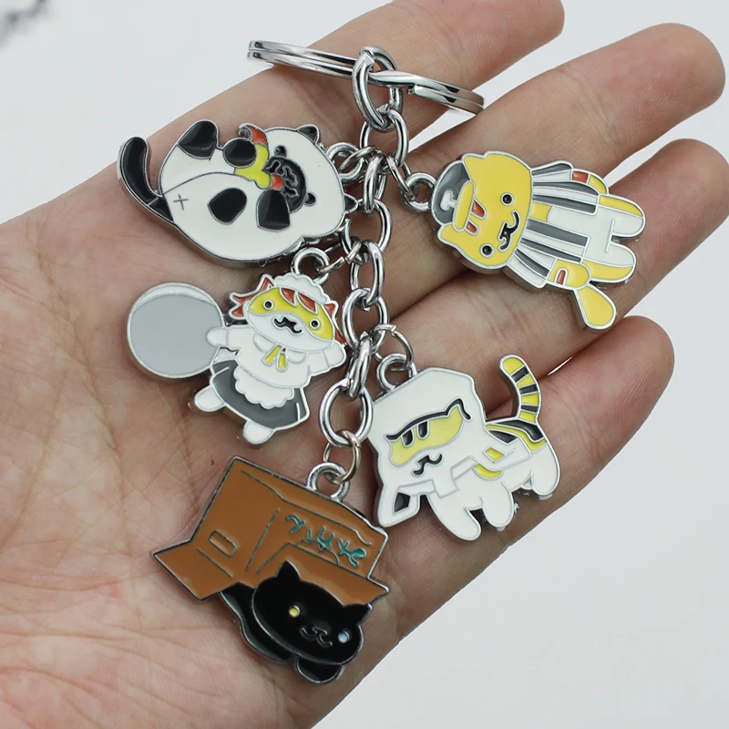 4 стиля HALDER Мода Neko Atsume кошка металлическая ий Брелок с подвеской очаровательные милые кошки брелок сумка автомобильные аксессуары брелоки