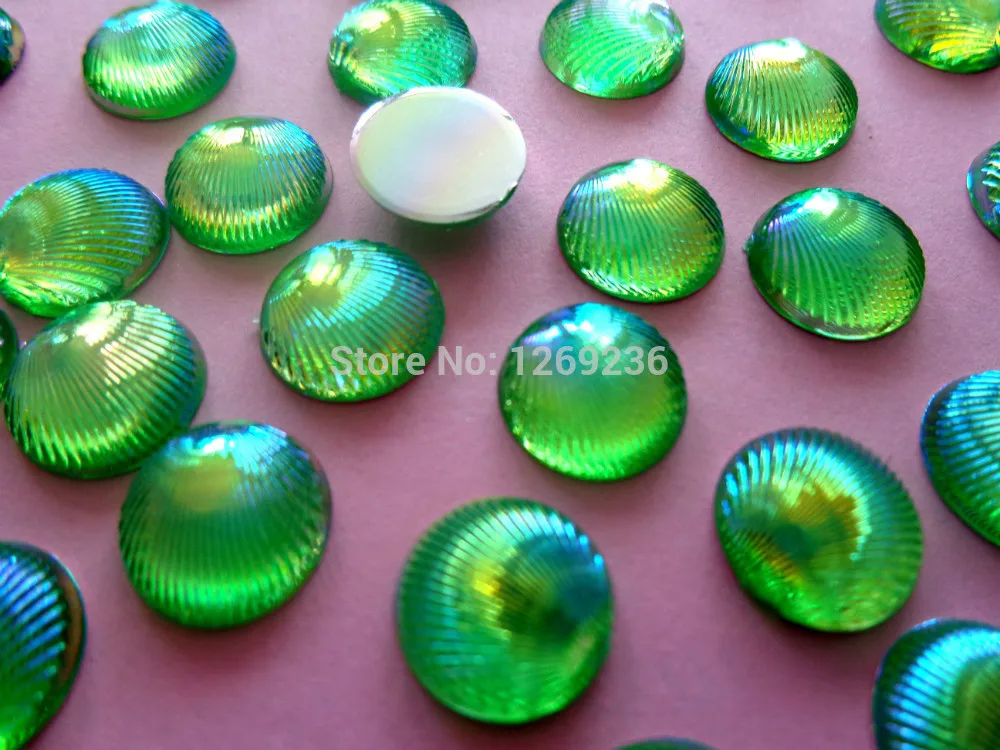 Стразы круглые с плоской задней поверхностью Рисунок 10 мм зеленый цвет AB