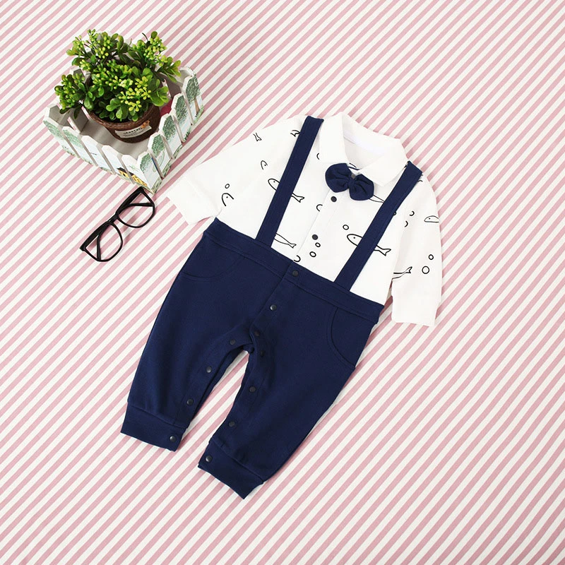 Детские комбинезоны Хлопковые смокинги с галстуком-бабочкой для маленьких