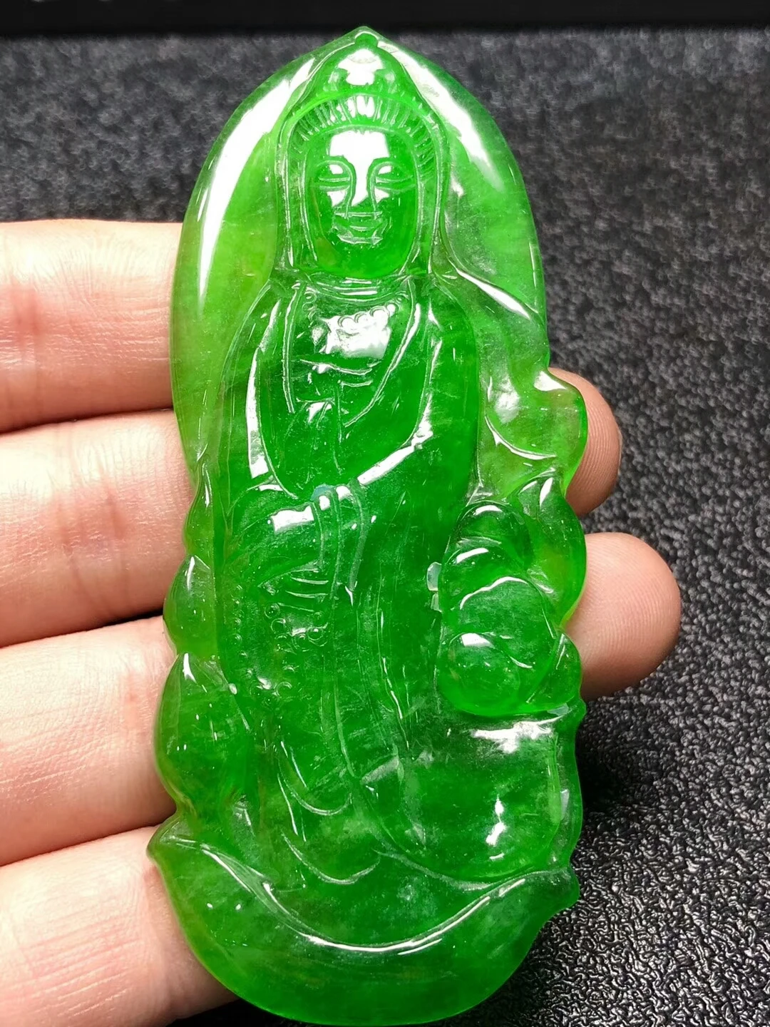 Только один! Натуральный изумруд Гуаньинь кулон Бодхисаттва ожерелье свитер