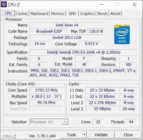 Оригинальный процессор Intel Xeon oem E5 2696V4 ЦП 22 ядра 2 ГГц 55 мб 14 нм 2696 V4 LGA2011 3 бесплатная