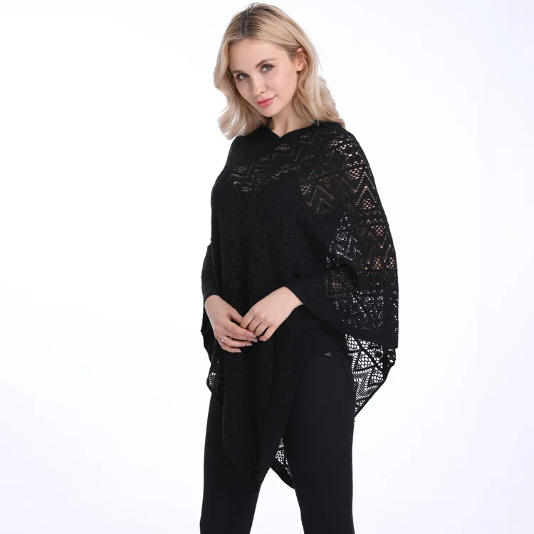 Женские однотонные открытые пончо Kint плюс размер свитера пуловеры летние сексуальные бикини закрытые тонкие свитера XZ328