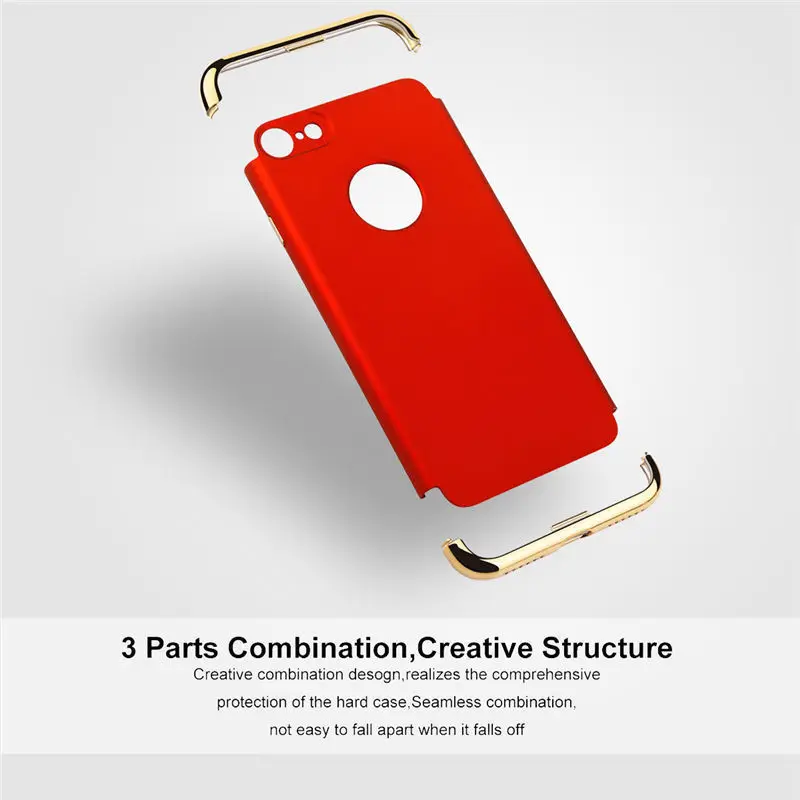 for iPhone X 10 8 7 Plus Luxury Shining Glossy Hard PC Back Shell Cover 3in1 Shockproof Slim Thin |