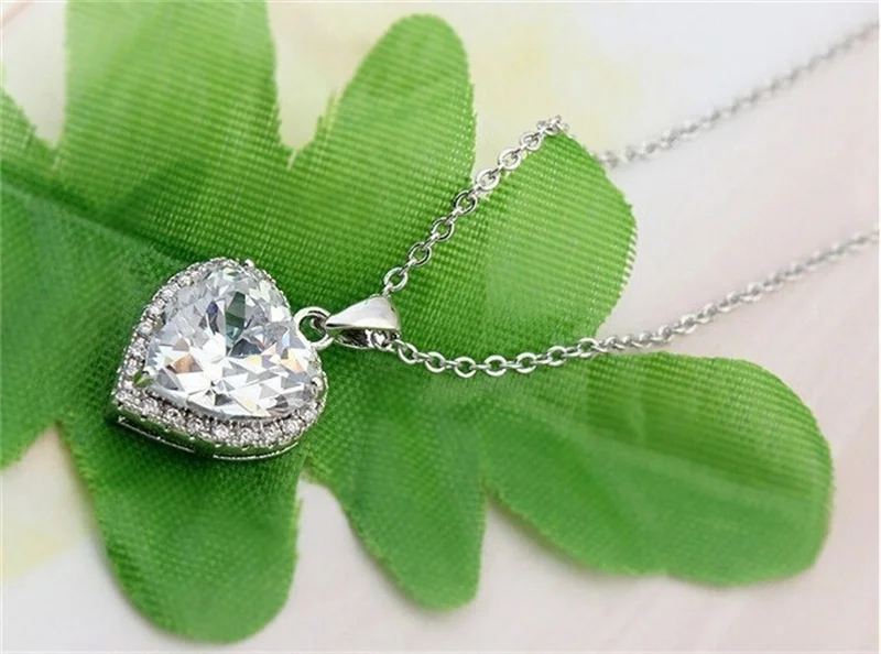 YHAMNI сердца и Стрелки CZ Diamant кулон сердце Цепочки и ожерелья 925 модное серебряное ожерелье для Для женщин, хорошее ювелирное изделие, YN011